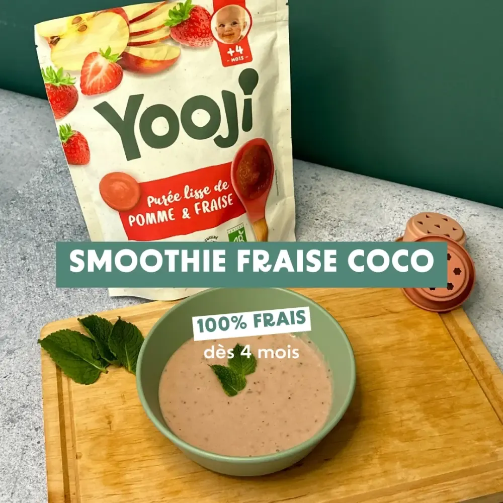 Smoothie fraise coco pour bébé